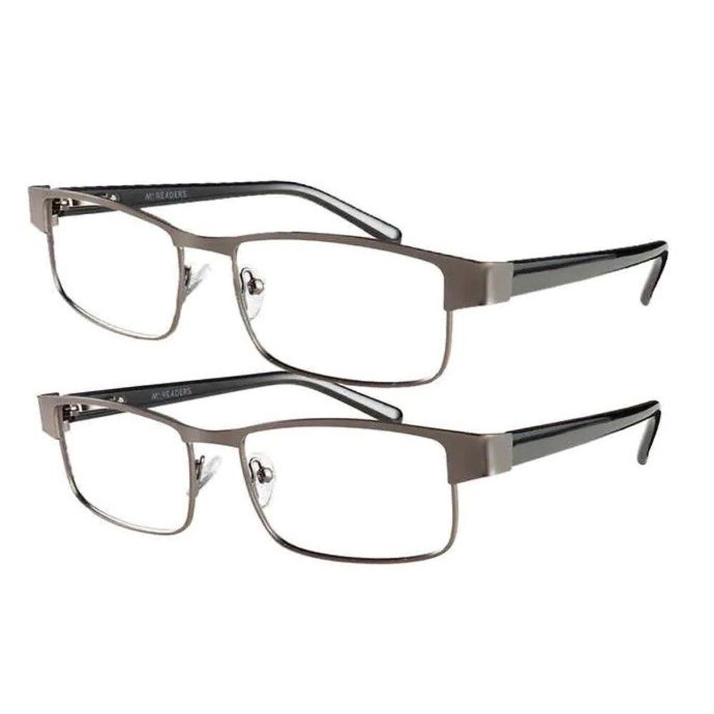DAVIDGUN OPTICAL COLOR READING GLASSES +1.25, 2 PAIRS (BLACK)